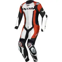 Ixon Vortex 3 Weiß Schwarz Rot 1-Teiler Motorrad Lederkombi Größe XL