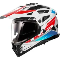 LS2 MX702 Pioneer II Namib Weiß Blau Rot Adventure Helm Größe S