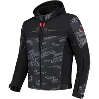 Rusty Stitches Liam Wasserdichte Motorrad Textiljacke, schwarz/grau/rot, M