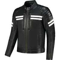 Rusty Stitches Steve Lederjacke Schwarz M Mann Schwarz M