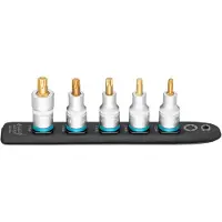 Hazet SmartRail 1/2" Steckschlüsseleinsatz-Satz TORX, 5-teilig (schwarz, T30 - T55, kurz)