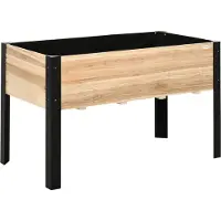 Outsunny Hochbeet Pflanzkasten Blumenkasten mit Vliesstoff Holz 120x60x74cm