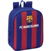 Shopalstore Schulrucksack F.C. Barcelona 24/25 Granatrot Marineblau 22 x 27 x 10 cm