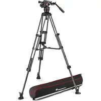 Manfrotto Nitrotech 608 Carbon Video-Stativ mit Mittelspinne
