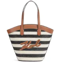 Karl Lagerfeld Shopper K / Signature Tulip MD Tote Bag Raff Natural / Sudan Brown