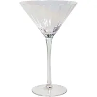 Beliani Martinigläser 4er Set Transparent Schimmernd Geriffelt 220 ml 22 cl Fassungsvermögen Mundgeblasen Cocktailgläser Glaswaren Gläser