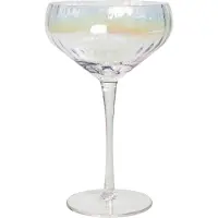 Beliani Champagnerschalen 4er Set Transparent Schimmernd Geriffelt 300 ml 30 cl Fassungsvermögen Mundgeblasen Sektschalen Sektgläser Cocktailgläser