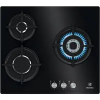 Electrolux Serie 300 KGE6633NOK, Schwarz, Integriert, 60 cm, Gaskochfeld, Glas, 3 Zone(n)
