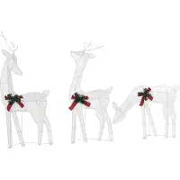 Beliani Outdoor Weihnachtsbeleuchtung LED weiss Rentiere 92 cm ANGELI