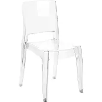 Beliani Stuhlset 2 Stühle Transparent Kunststoff robuste Rückenlehne Armlos Stapelbar modernes Design