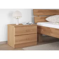 Erst-Holz Niedrige Nachtkonsole Buche Massivholz Nachttisch mit zwei Schubladen 90.20-K38