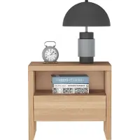Erst-Holz Bettkommode Buche geölt mit Schublade unten 90.20-K42-geölt