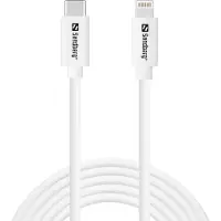 Sandberg 136-59, 2 m, Lightning, USB C, Stecker, Stecker, Weiß