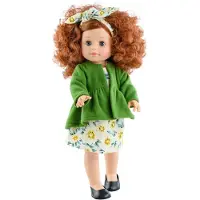 Paola Reina Modepuppe Angela 42 cm - Puppe mit Blumenkleid und roten Haaren