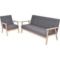 vidaXL Sofa-Set 2-tlg. Stoff Dunkelgrau