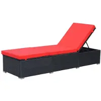 vidaXL Sonnenliege mit Auflage Poly Rattan Schwarz