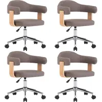 vidaXL Drehbare Esszimmerstühle 4 Stk. Taupe Bugholz und Stoff
