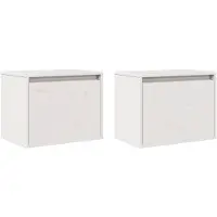 vidaXL - Hängeschränke - 2 - Stück - 45x30x35 - cm - massiv - Kiefer - weiß