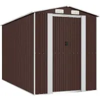 vidaXL Geräteschuppen Dunkelbraun 192x357x223 cm Verzinkter Stahl