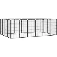 vidaXL 20-tlg. Hundelaufstall Schwarz 50x100cm Stahl Pulverbeschichtet