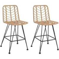 vidaXL Barhocker 2 Stk. 45x56x103,5 cm PE-Rattan und Stahl
