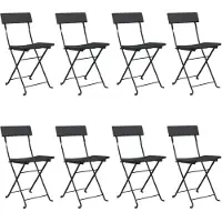 vidaXL Bistrostühle 8 Stk. Klappbar Schwarz Poly Rattan und Stahl