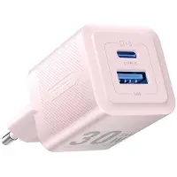 Vention Wandladegerät, , FEQP0-EU, USB-C + USB-A, 30 W/30 W, GaN (rosa)