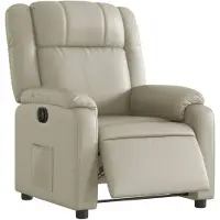 vidaXL Relaxsessel Elektrisch Creme Kunstleder
