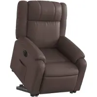 vidaXL Relaxsessel mit Aufstehhilfe Elektrisch Braun Kunstleder
