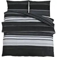 vidaXL Bettwäsche-Set Schwarz und Weiß 200x200 cm Baumwolle