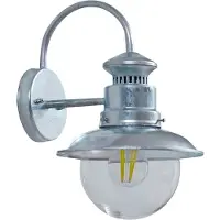 LINDBY Außenwandleuchte Celinor, silber, Stahl, E27