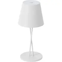 LINDBY LED-Akkutischleuchte Janea CROSS, weiß, Metall