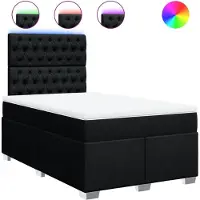 vidaXL Boxspringbett mit Matratze Schwarz 120x200 cm Stoff