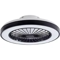 LINDBY LED-Deckenventilator Teleo, Ø48 cm, schwarz, DC, Tuya Teleo , dimmbar, schwarz, für Wohn- / Esszimmer, Kunststoff, Modern