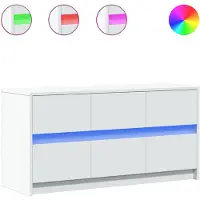 vidaXL TV-Schrank mit LED-Beleuchtung Weiß 100x34x50 cm Holzwerkstoff