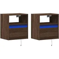 vidaXL TV-Wandschränke LED-Beleuchtung 2 Stk. Eichen-Optik 41x31x45 cm