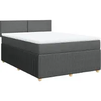 vidaXL Boxspringbett mit Matratze Dunkelgrau 160x200 cm Stoff