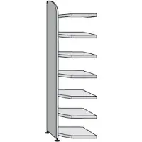 Kerkmann Büroregal Dante, Eckregalfeld, H 2600 x B 600 mm, ohne Rückwand, lichtgrau