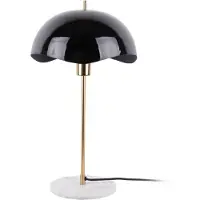 Leitmotiv - Tischleuchte Waved Dome - Schwarz - 30x30x56cm Tischlampe - Nachttischlampe, Wohnzimmer, Schlafzimmer