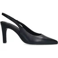 Manfield Schwarze Slingbackpumps aus Leder | Größe 39