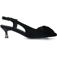 Manfield Schwarze Veloursleder-Slingbacks mit Schleife | Größe 37