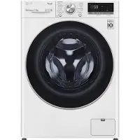 LG F2DV5S7S1E, Frontlader, Freistehend, Weiß, Links, Tasten, Drehregler, LED