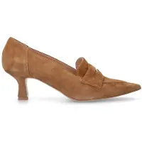 Manfield Beigefarbene Veloursleder-Pumps | Größe 41