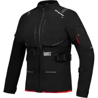 Ixon M-Skeid Lady Schwarz Leuchtrot Wasserdichte Motorrad Textiljacke Größe XL