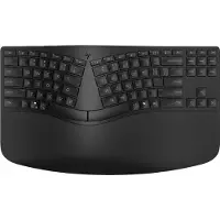 HP 965 Ergonomic Wireless Keyboard, Volle Größe (100%), Kabellos, RF Wireless + Bluetooth, Membran Key Switch, Schwarz