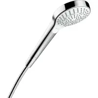 Hansgrohe Croma Select S, Handduschbrause mit Kopf, Chrom, Weiß, Wand