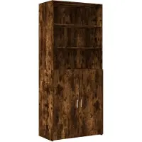 vidaXL Highboard Räuchereiche 80x42,5x185 cm Holzwerkstoff