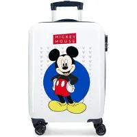 Disney Unisex für Kinder. 4681762 Mickey Genießen Sie die Day Blue Starre Kabinentasche -36x55x20cm (OSFA), Weiß, Lässig, ABS/Polykarbo