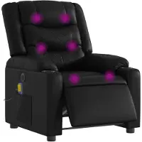 vidaXL Massagesessel Elektrisch Schwarz Kunstleder