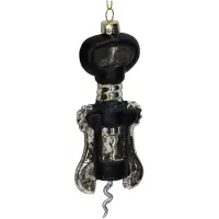 HD Collection Ornament Korkenzieher Glas Schwarz 14cm (zwart)